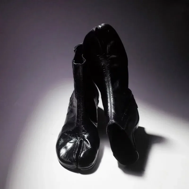 Осенние коричневые плиссированные ботильоны из мягкой кожи женская обувь с