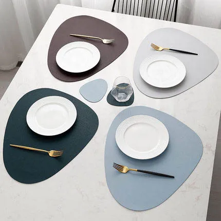 

Nordic Table Mat Drink Coasters Washable Placemat Premium PU Leather Waterproof Non-Slip Insulated Mat Kitchen Tool Home Decor