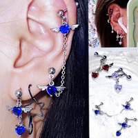 stainless steel helix piercing stud earrings heart zircon lobe earring cartilage dangle 16g 20g ear pierc tragus conch jewelry