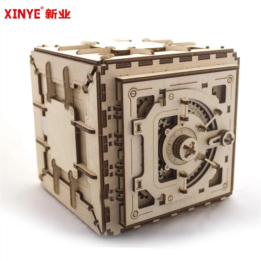 

Креативная деревянная 3D-головоломка, коробка с механическим замком, безопасная деревянная шкатулка «сделай сам» для хранения ювелирных изделий, обучающие игрушки