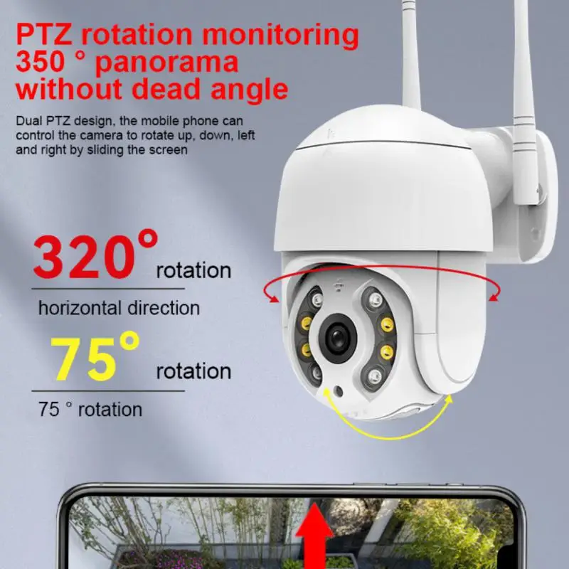 

Waterproof Ip Camera Mobile Tracking Night Wifi Camera 2mp Wireless Camera Smart Home Two-way Voice Intercom 1080p