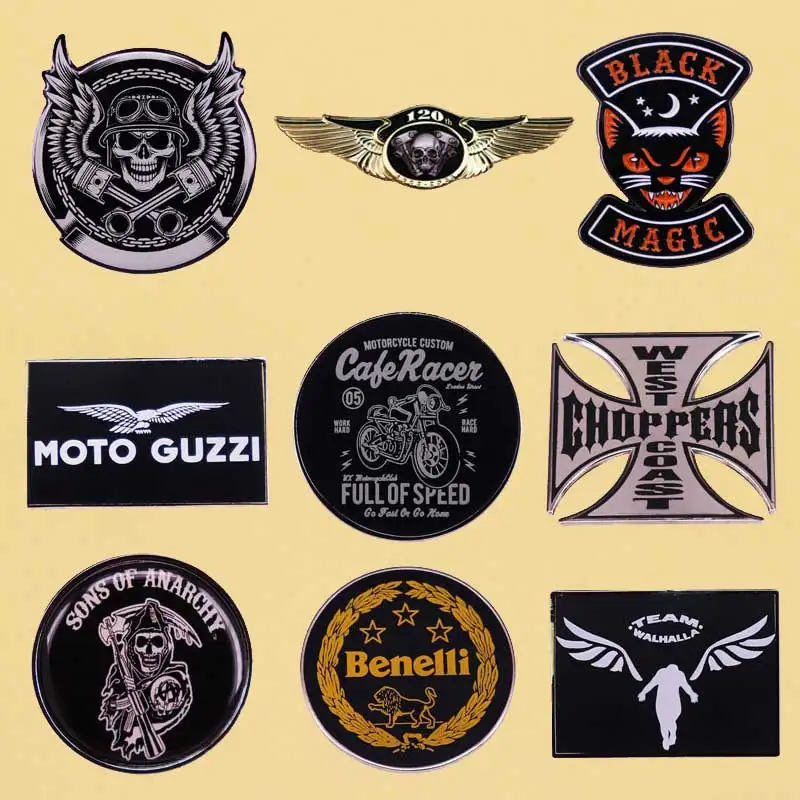 

Motorcycle Club Metal Badges Creativity Retro Enamel Pins Backpack Hat Bag Decorate Brooch Send Friend Fans Boutique Medal Gift