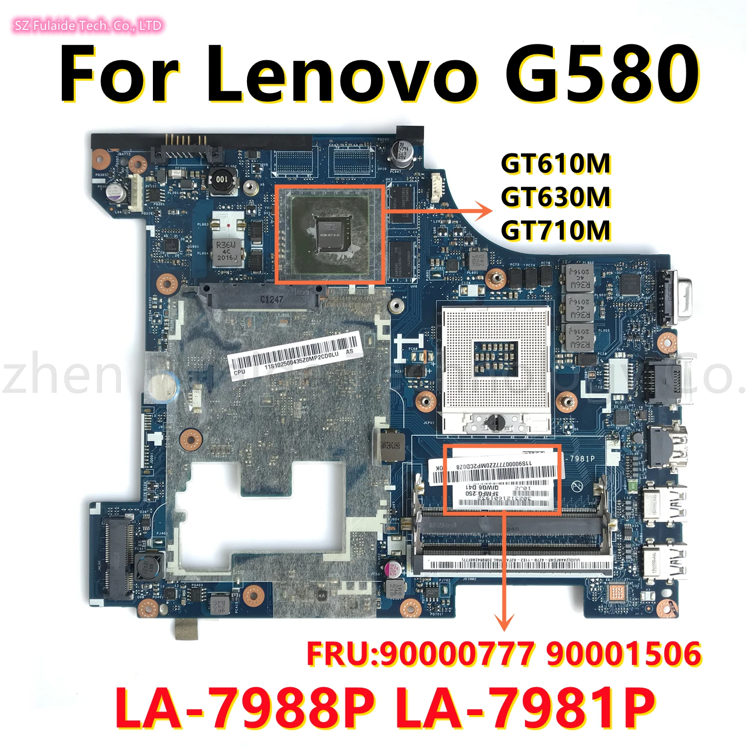 Материнская плата для ноутбука Lenovo Ideapad G580 с GT610M GT630M GT710M GPU и QIWG6 LA-7988P LA-7981P материнская плата FRU: 90000777