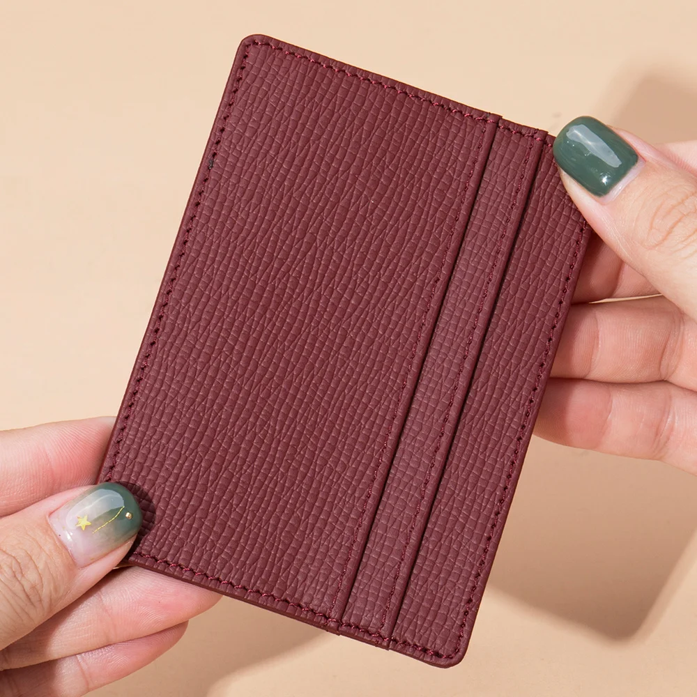 Держатель для карт из натуральной кожи тонкий банковский кошелек мужчин и женщин