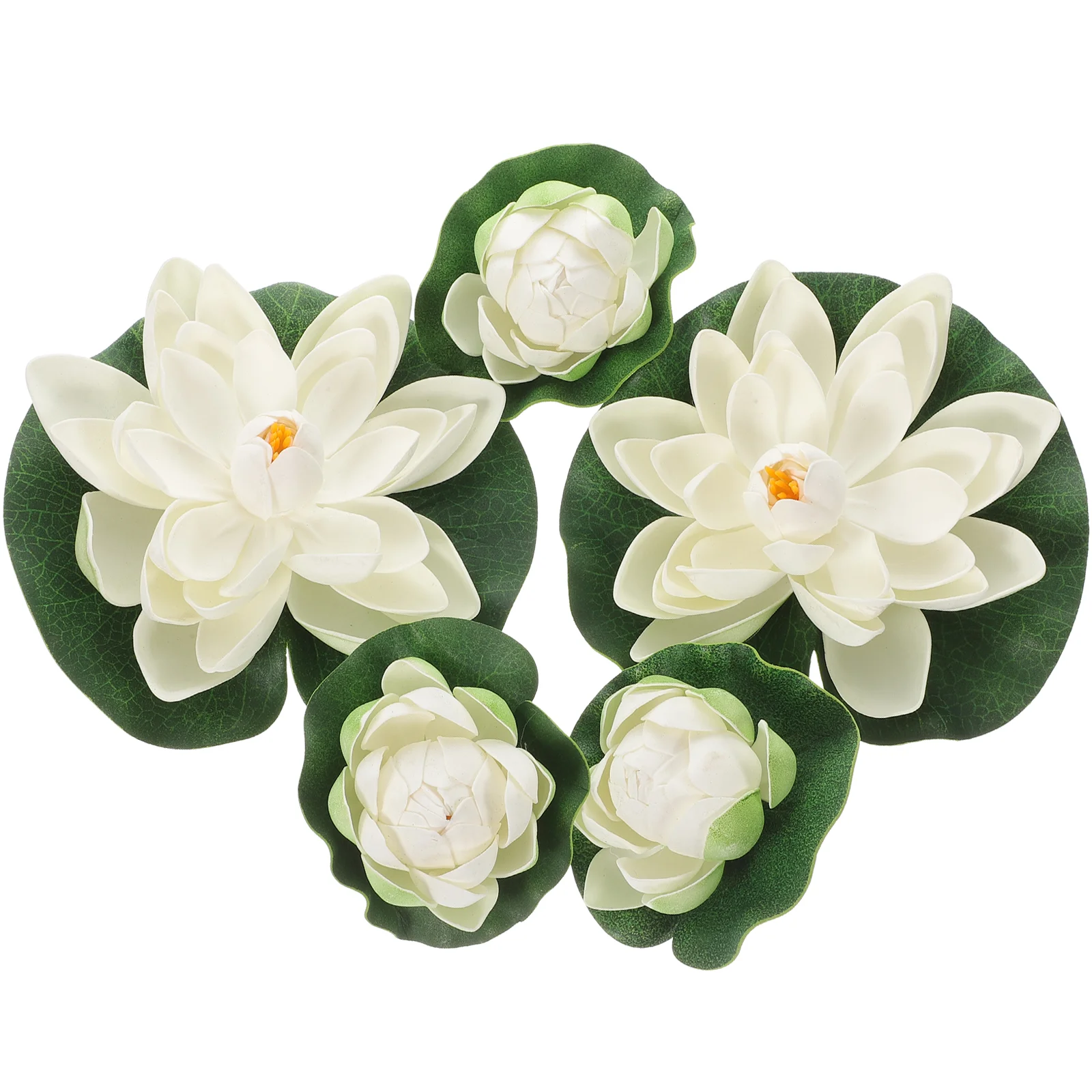 

5pcs Artificial Realistic Water Floating Lotuses Pads for Home Garden Pond Aquarium Wedding Decoration