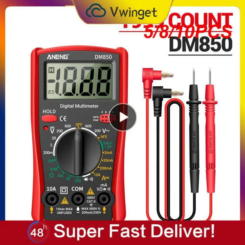 

5/8/10PCS Digital Multimeter Resistance Ohm Cap Hz 6000 Counts Current Tester Professional 600a Voltmeter Fire Wire Tester