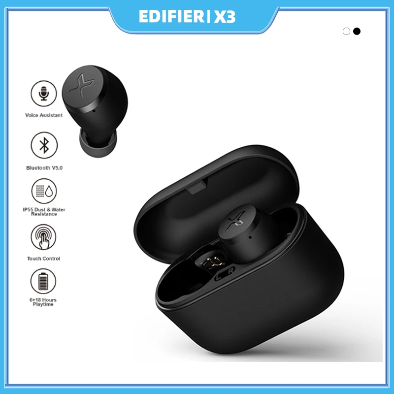 EDIFIER-auriculares inalámbricos X3 con TWS, cascos con Bluetooth 5,0, compatible con aptX, asistente de voz, Control táctil, IPX5, CVC8.0, cancelación de ruido