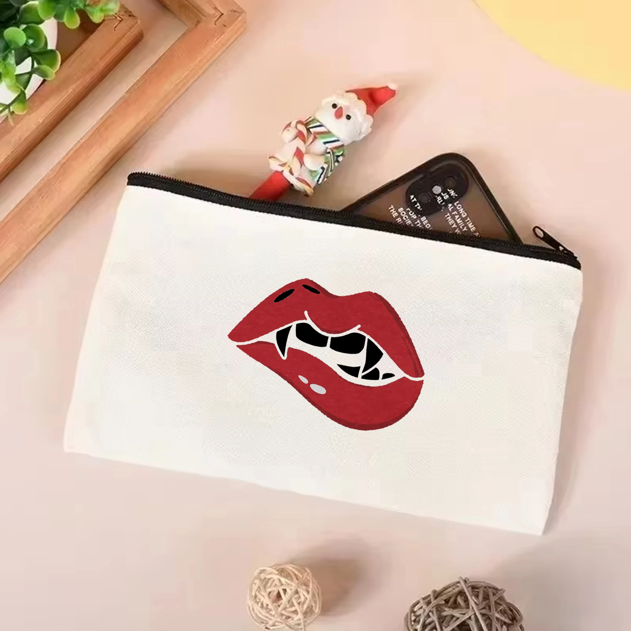 Модная сумка в стиле ретро вампира Холщовая Сумка Хэллоуин клыки для хранения