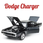 Модель автомобиля Dodge Charger, из сплава, металлическая, с светильник кой, 4 двери, 1:32