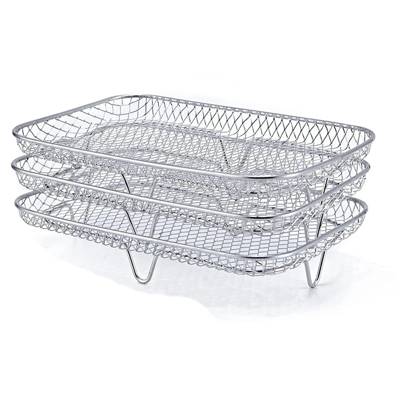 

Three-Tier Grill Steamer Stainless Steel Air Fryer Accessories