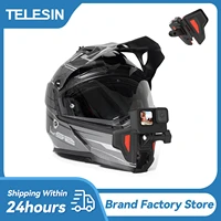 telesin motorcycle helmet mount strap foldable bracket for gopro hero 10 9 8 dji action 2 insta360 camera parts cycling shoot