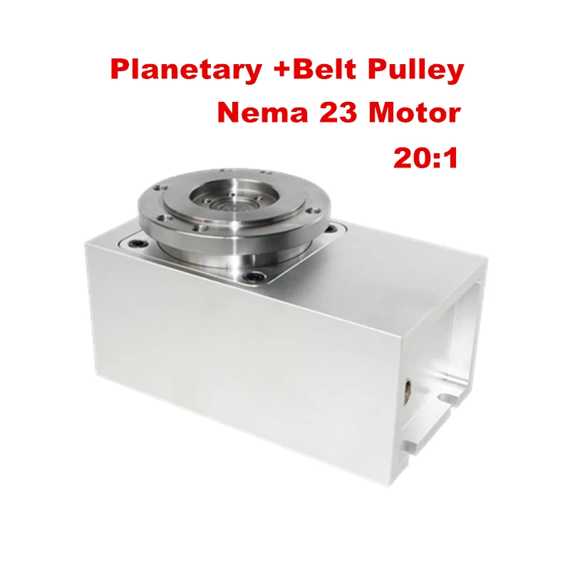 

Rotating Shaft A Axis Planetary Reducer Belt Pulley CNC Dividing Head 20:1 for Engraving Machine