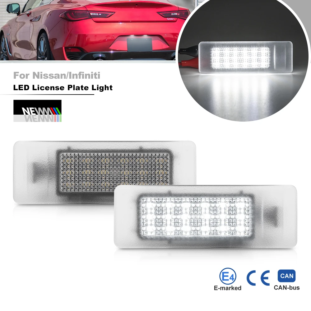 Для Infiniti Q50 Q60 QX30 QX40 Nissan GTR Leaf Rouge для Renault Clio V Koleos Talisman, светодиодная подсветка номерного знака, лампа для парковки
