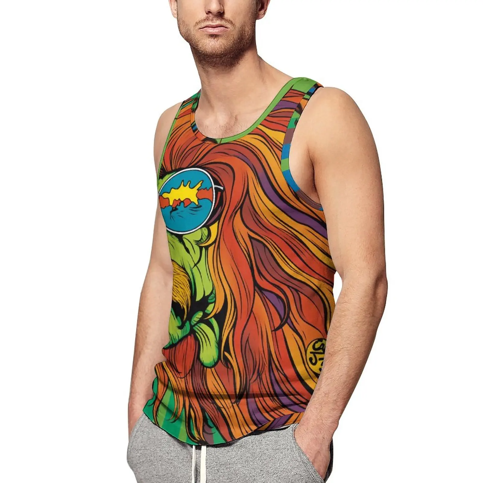 

Lion Tank Top Comic Character Streetwear Tops Summer Bodybuilding Mens Custom Sleeveless Shirts Large Size 4XL 5XL