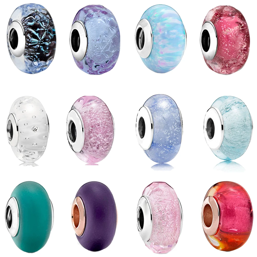 Очаровательные волнистые бусины из муранского стекла цвета голубого океана