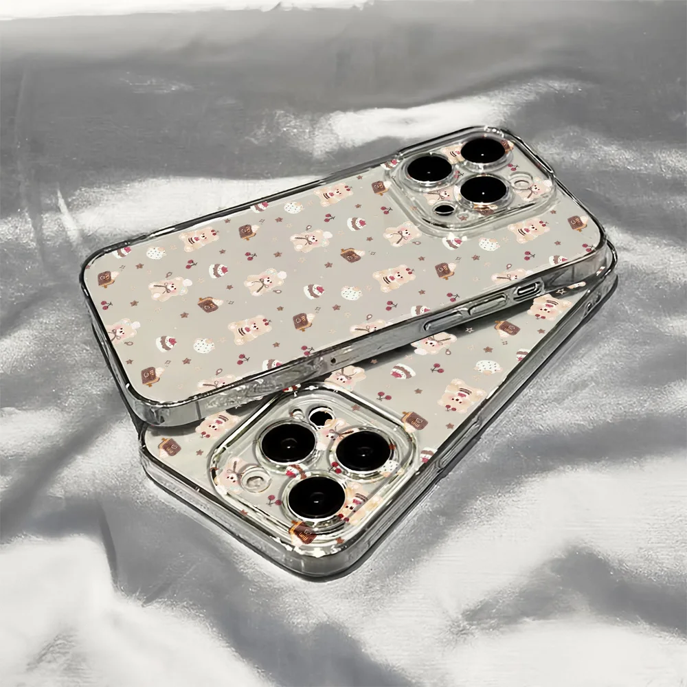 Фото Прозрачный мягкий чехол с теплым медведем для iPhone 17 16 15 14 13 12 11 Pro Xs Max Air Mini 7 8 6 6s Plus SE 2020 2022 Задняя крышка №2