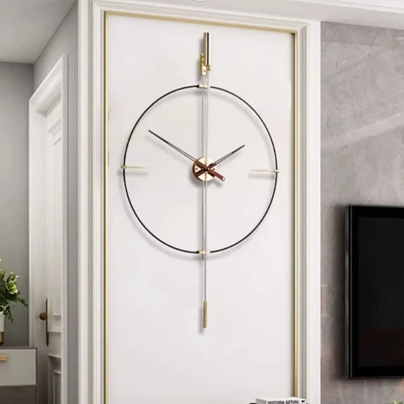 Однотонные настенные часы с рамкой из сплава гостиной современные роскошные