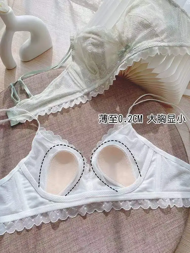 

Красивое нижнее белье для женщин, тонкая стильная большая грудь, маленькие, без стальных колец, соблазнительный Бюстгальтер для девушек