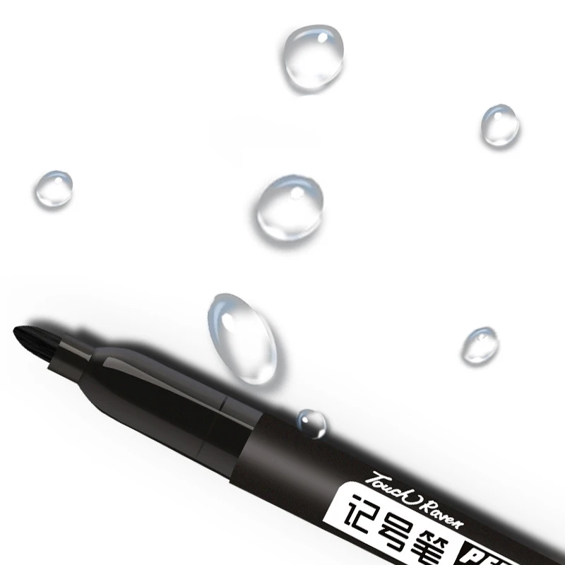3/6Pcs Black Oily Marker Pen Does Not Fade Waterproof Hook Line 1.5mm Color Painting Stationery Office Supplies |