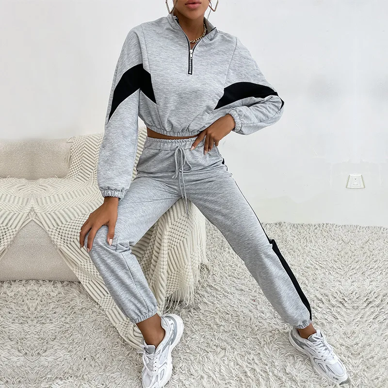 

Spring Women Sportswear Tracksuit Loose Long Sleeve Sweatshirt+pant Running Jogger Fitness Training Outfit Workout Casual Set