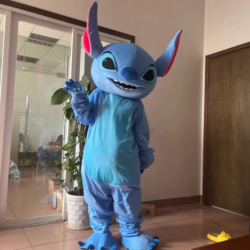 Фото Новый Diney Lilo & Stitch модное качество синий персонаж мультфильма костюм талисмана милое рекламное нарядное платье животное карнавал №1