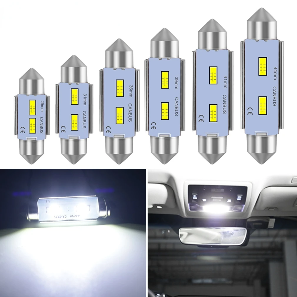 

C5W светодиодная лампа Canbus CSP C10W, светодиодная гирлянда 29 мм, 31 мм, 36 мм, 39 мм, 41 мм, 44 мм, для салона автомобиля, лампа для освещения номерного зна...