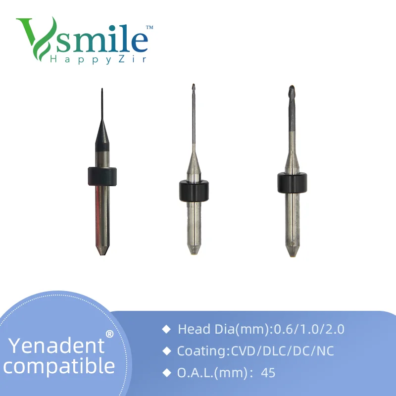 

Yenadent Diamand Coating Cad Cam Dental Milling Bur Dentistry Tools For Zirconia/PMMA/PEEK Disc Cutter