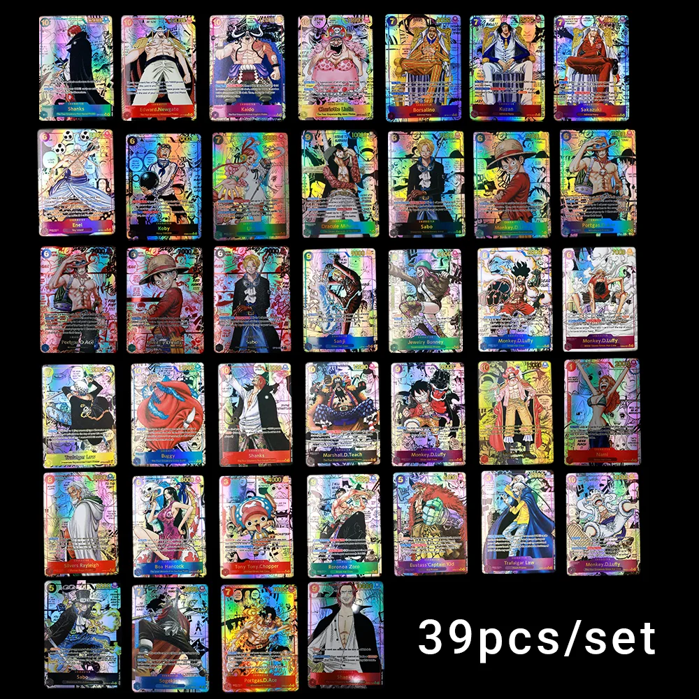 Фото Коллекционный набор карт One Piece TCG OPCG (английская версия) — 39 шт./набор. Полный каталог карт манга. Коллекционные карты по аниме. №1
