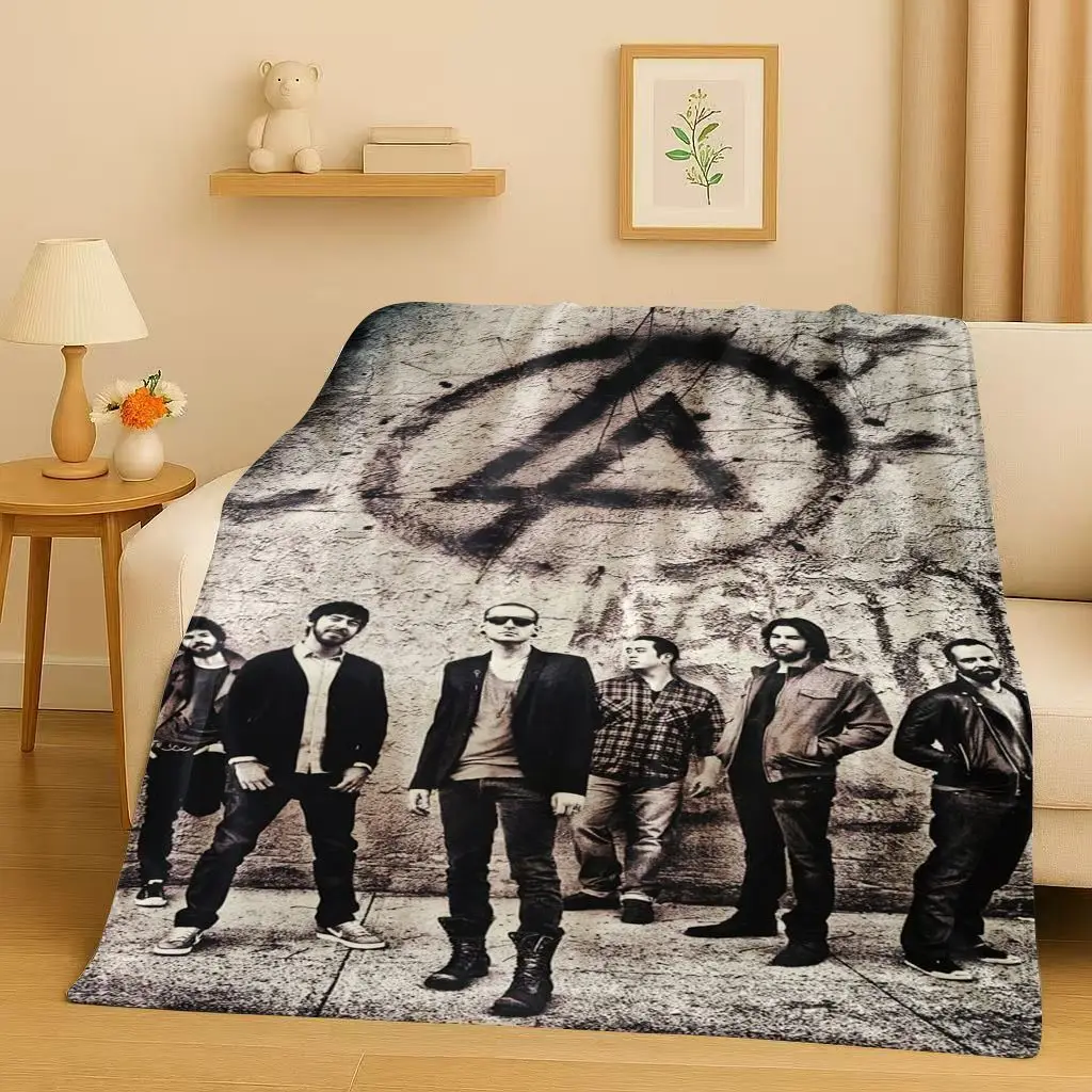 Фото Ретро L-Linkin Park Sign рок-группа музыка фланелевое одеяло, ультрамягкое теплое плюшевое покрывало для дома, спальни, кровати, дивана, кемпинга №3