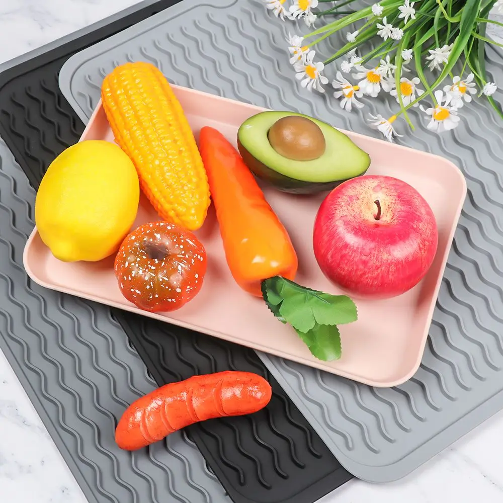 

Складное блюдо держатель дренажный коврик волнистый теплоизоляционный коврик Настольный коврик подстилка силиконовый коврик для сушки