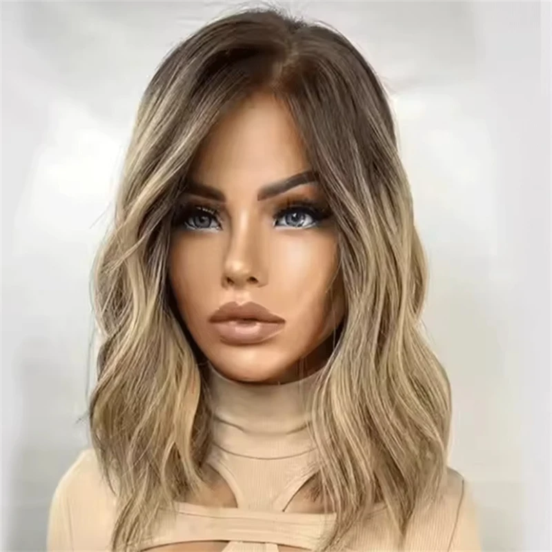 Натуральный коричневый укорененный медовый грязный блондин парик для женщин