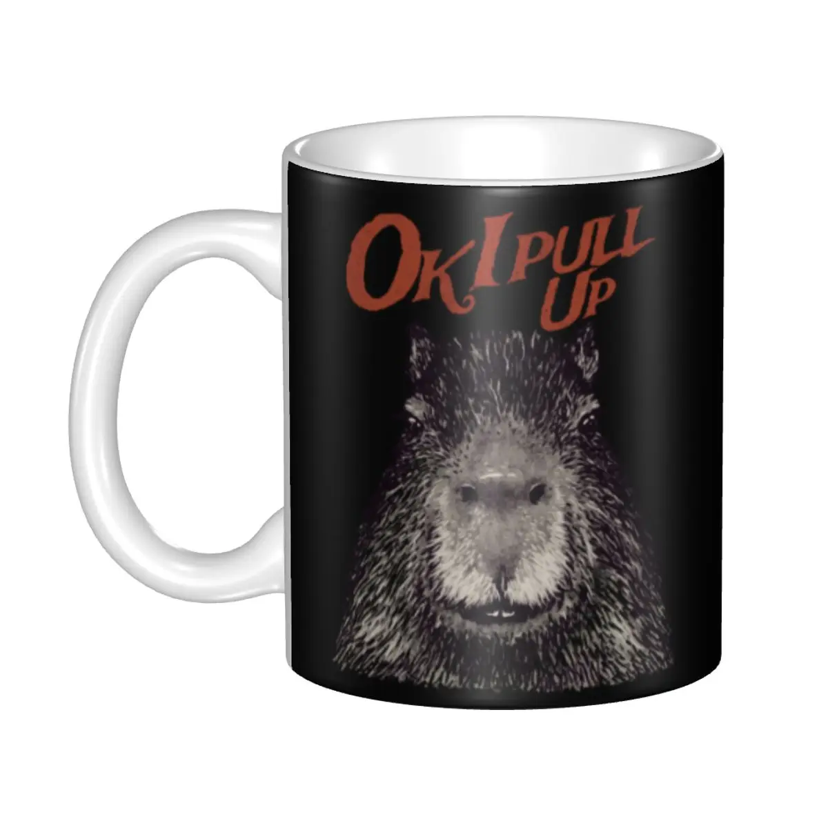 Капибара Ok I Pull Up керамическая кофейная кружка на заказ креативный подарок