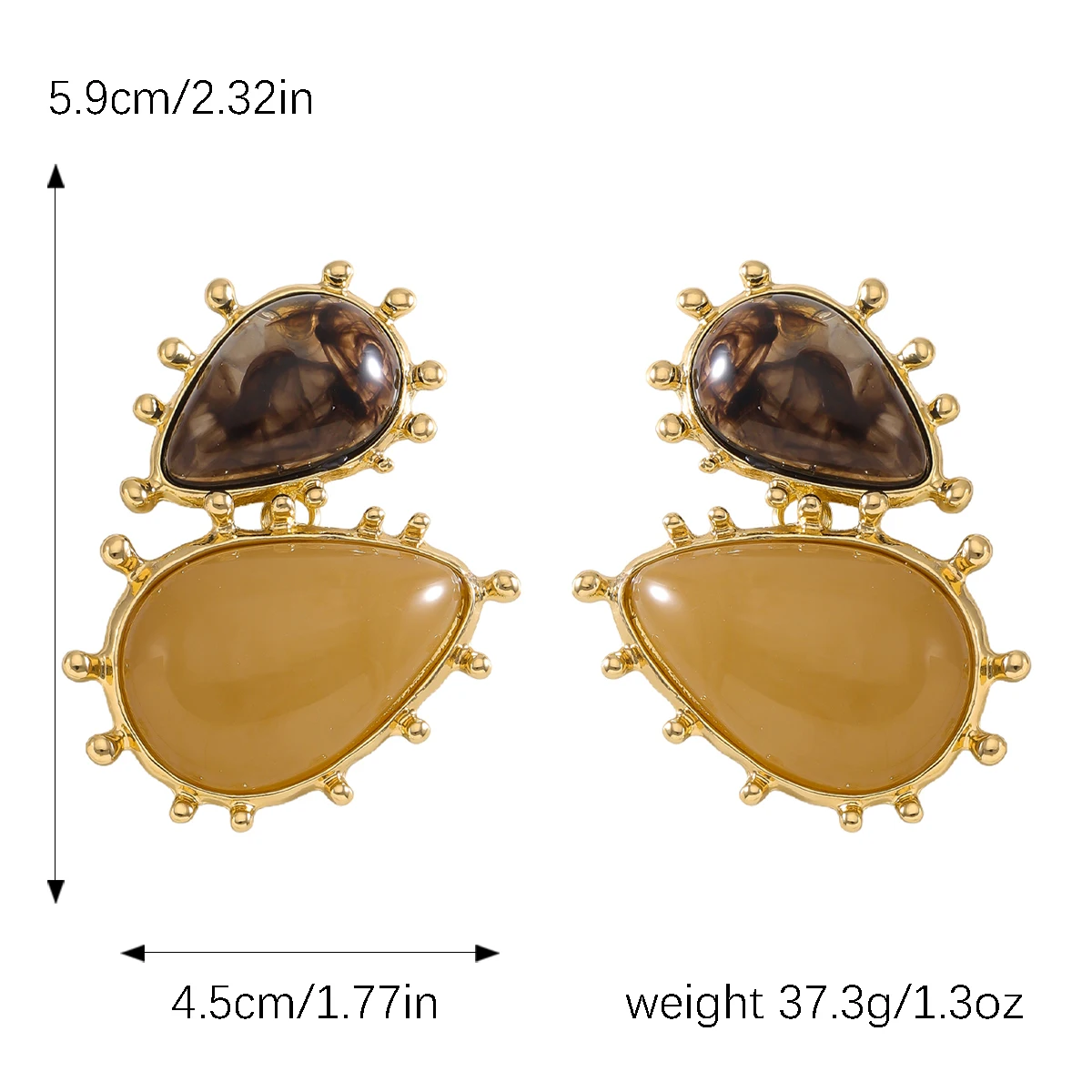 Ковбойские серьги из смолы с камнями