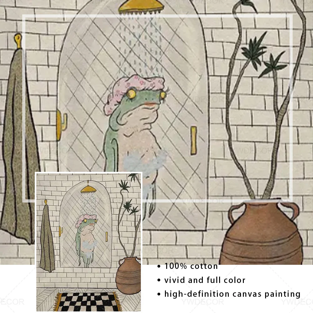 Настенный плакат лягушки для купания