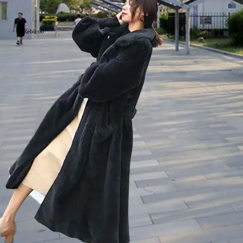 

Новинка зимнее молодежное замшевое пальто Женская модная свободная длинная куртка Паркер большого размера с теплым мехом Женская куртка