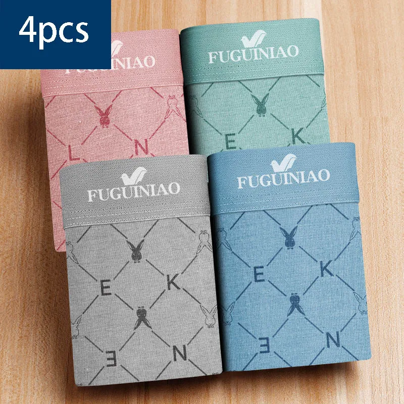 4pcs/lot Men's Pure 100% Cotton Underwear Graphene Inner crotch Moisture Absorbent Soft Elastic Waistband Male Panties Boxer
