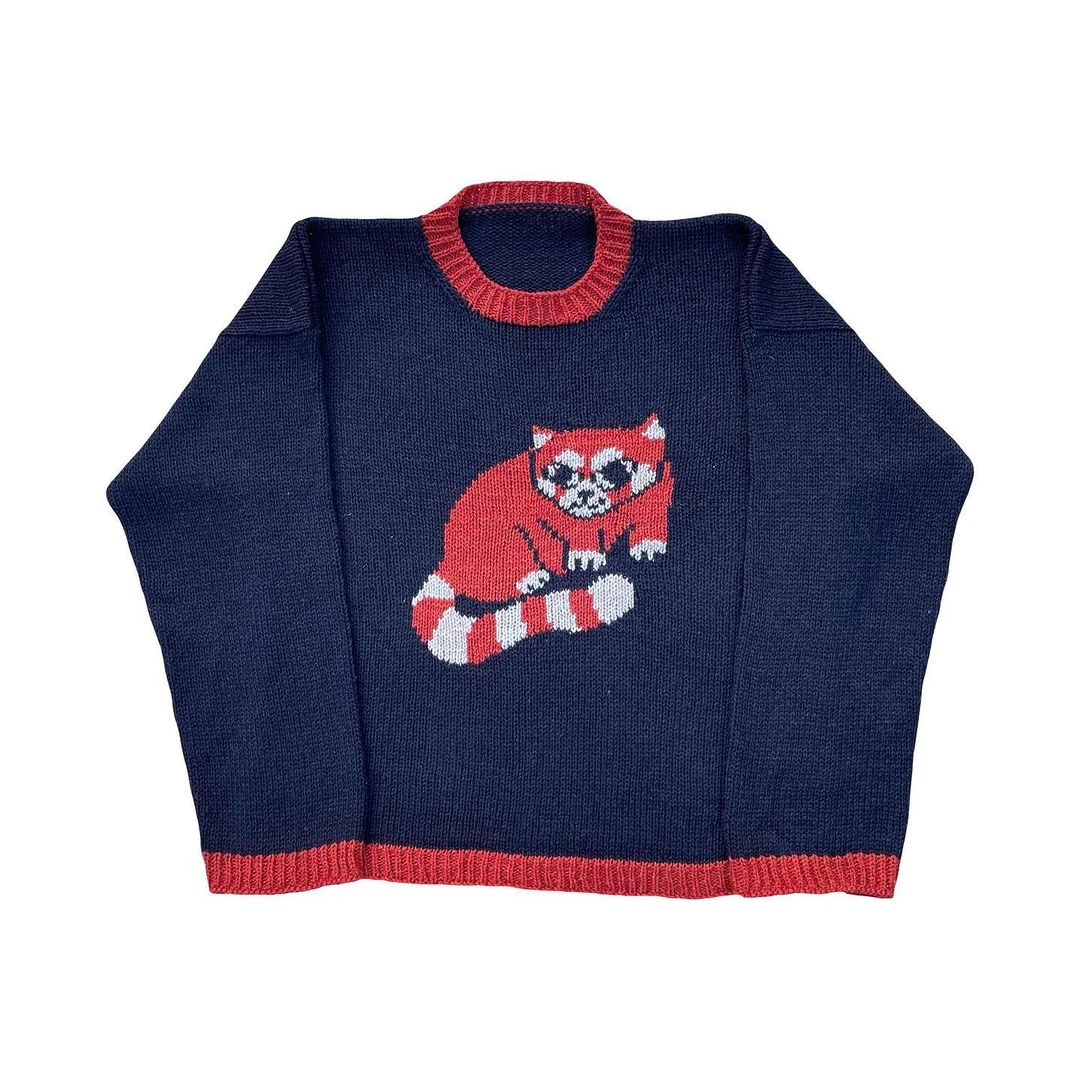 Женский свитер Y2K одежда винтажный вязаный шерстяной джемпер с круглым вырезом