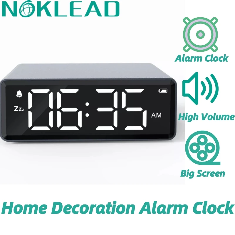 

NOKLEAD Large LCD Home Alarm Clock Travel Alarm Clock Camping Clock Desk Digital Traveling Alarm Clock Home Desktop Alarm Clock