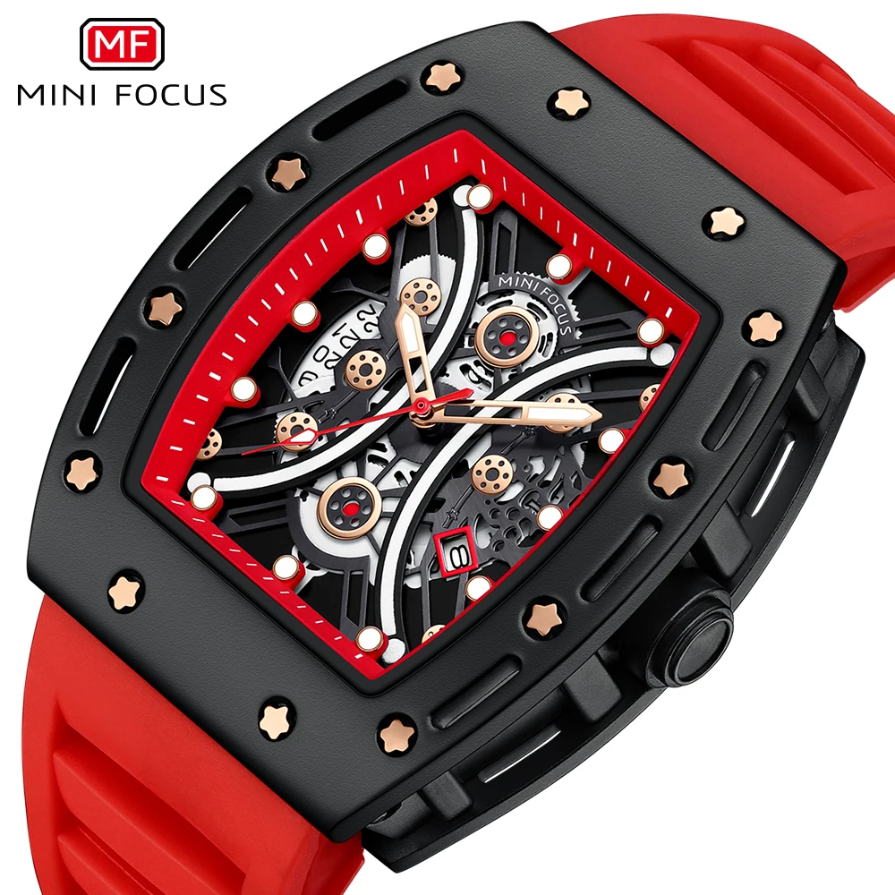 

MINI FOCUS Sports Military Wristwatches for Mens Top Brand Luxury Silicone Strap Male Clocks Chronograph Calendar montre homme