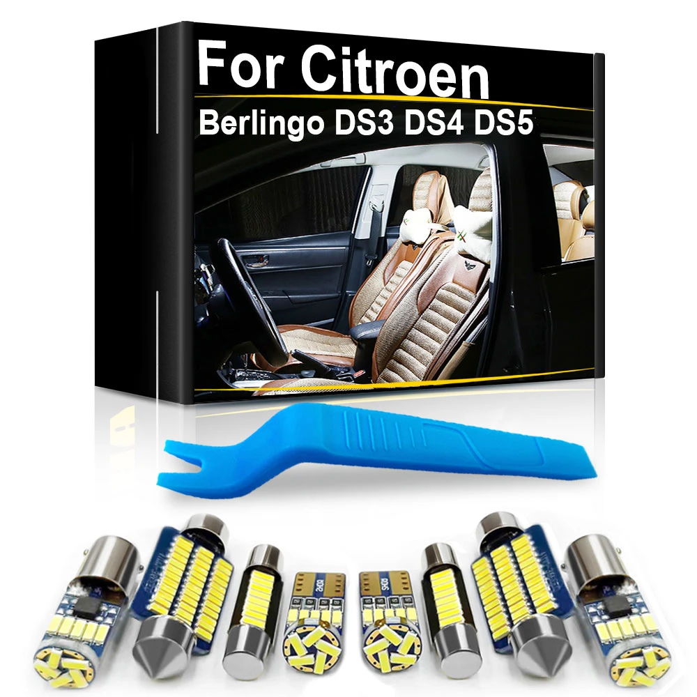 

For Citroen Berlingo DS3 DS4 DS5 C-Crosser C-Elysee C-Zero Jumpy Nemo Saxo Spacetourer XM Car LED Interior Light ABRIGHT Canbus