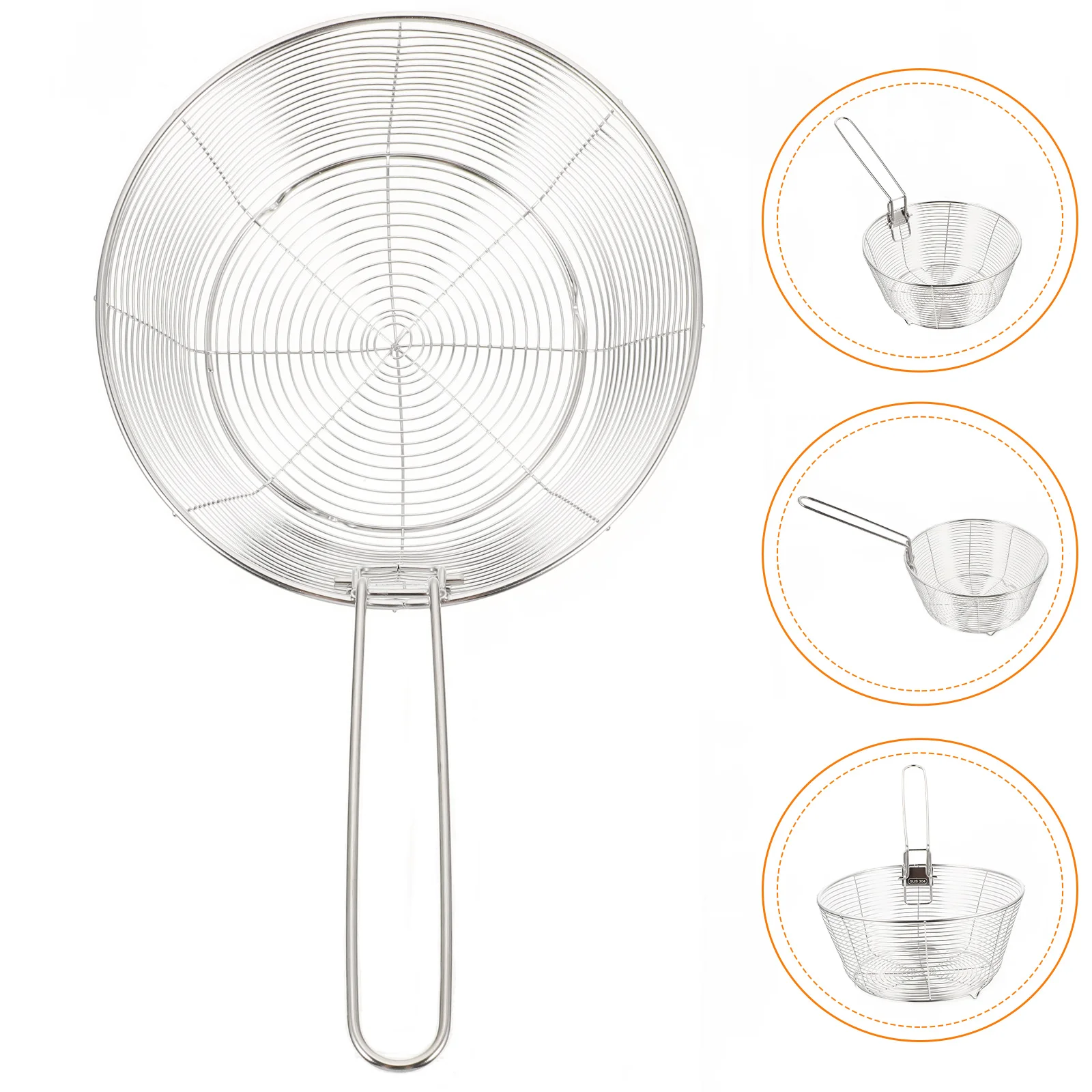 

Food Container Fried Fish Frying Basket Handle Deep Fryer Hot Pot Stainless Steel French Fries