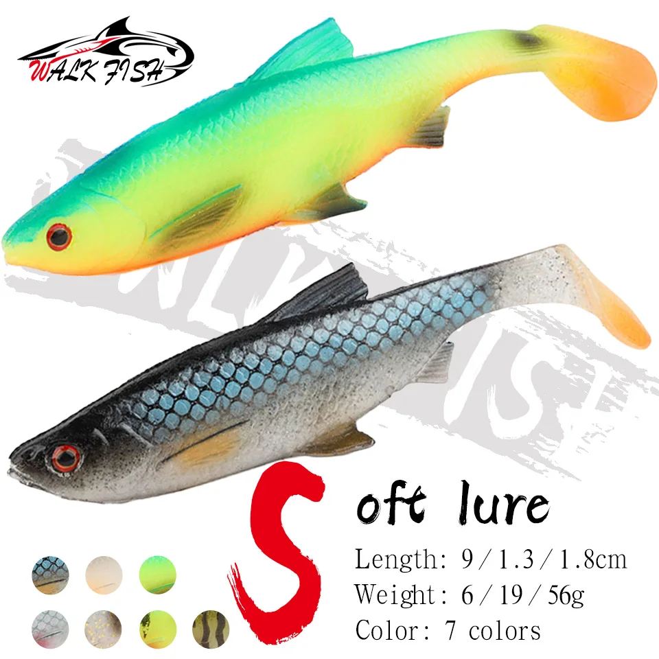 

WALK FISH мягкая рыболовная приманка 6 г/19 г/56 г, искусственная силиконовая бионическая резиновая рыболовная приманка для окуня