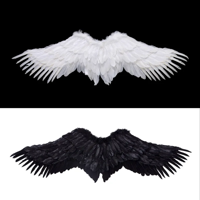 

Angel wings White feathers Flying wings Adult children perform Halloween props bride flower girl costumes