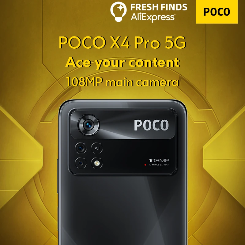 Global Version POCO X4 Pro 5G Smartphone Snapdragon 695 128GB/256GB 108MP Camera 120Hz AMOLED Display 67W Turbo Charging NFC