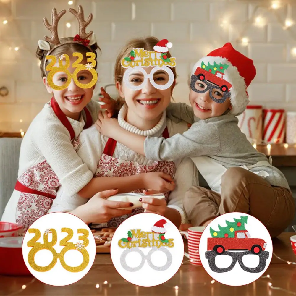 

Xmas Eyeglasses Eye-catching Exquisite Lovely Multiple Styles Christmas Decoration Christmas Funny Eyeglasses for Party