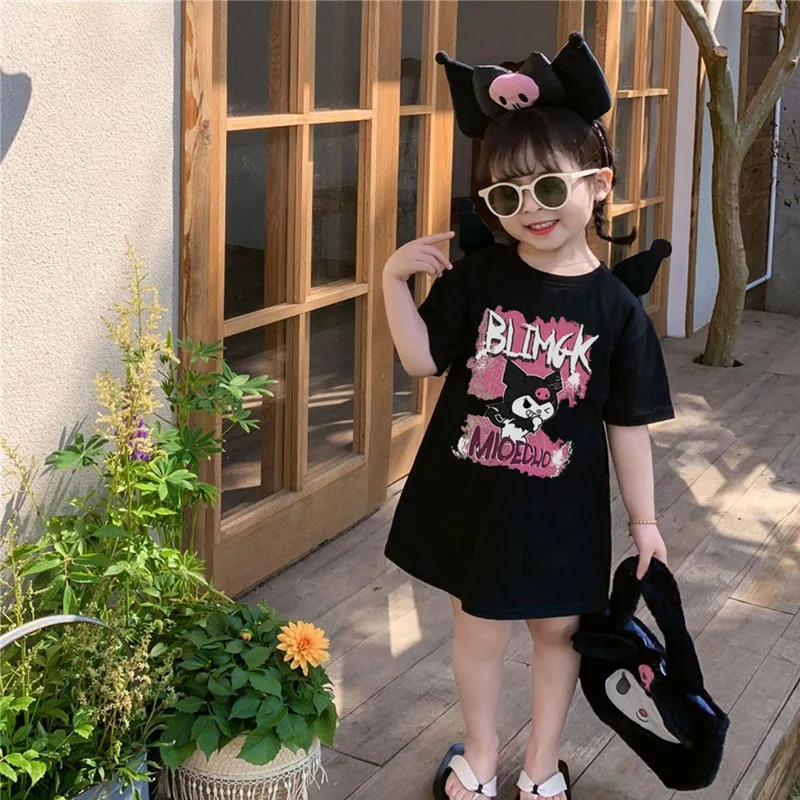 

Одежда для девочек Sanrioed с аниме Kuromi, новинка 2023, летние платья принцессы, детское платье, детские платья, детская одежда, подарок