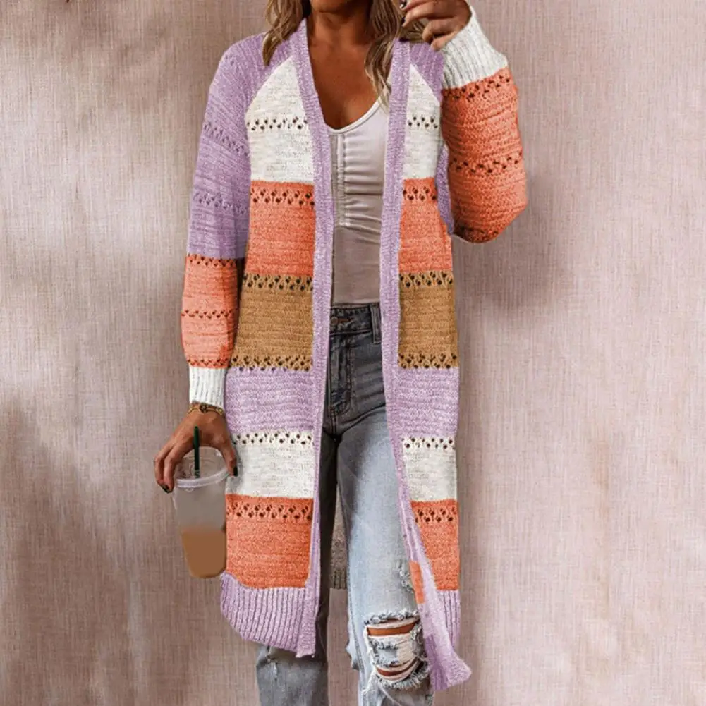 

Women Sweater Coat Stitching Ladies Cardigan Clear Pattern Women Sweater Coat