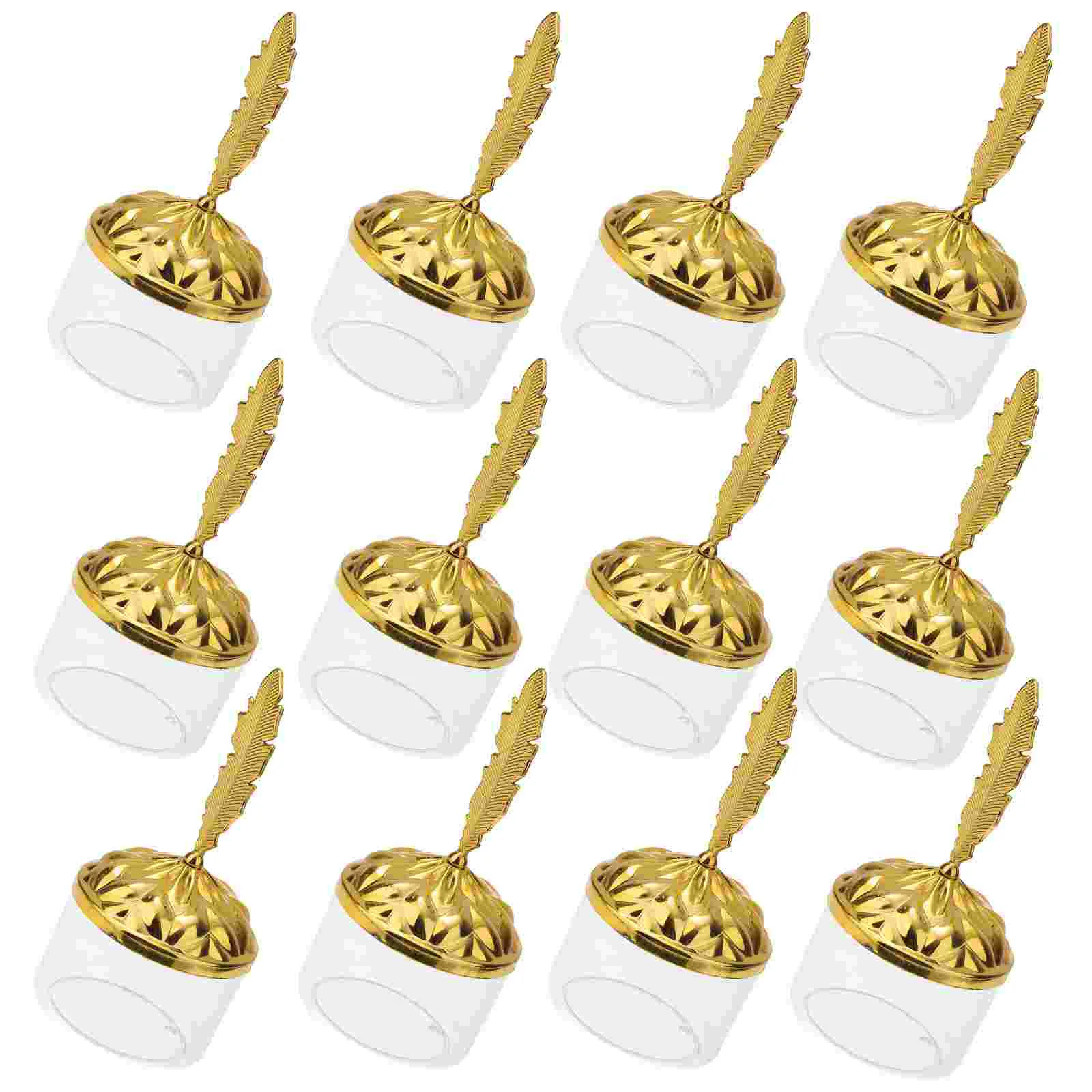 

12pcs Golden Party Favor Boxes Plastic Candy Storage Boxes Treat Favor Boxes