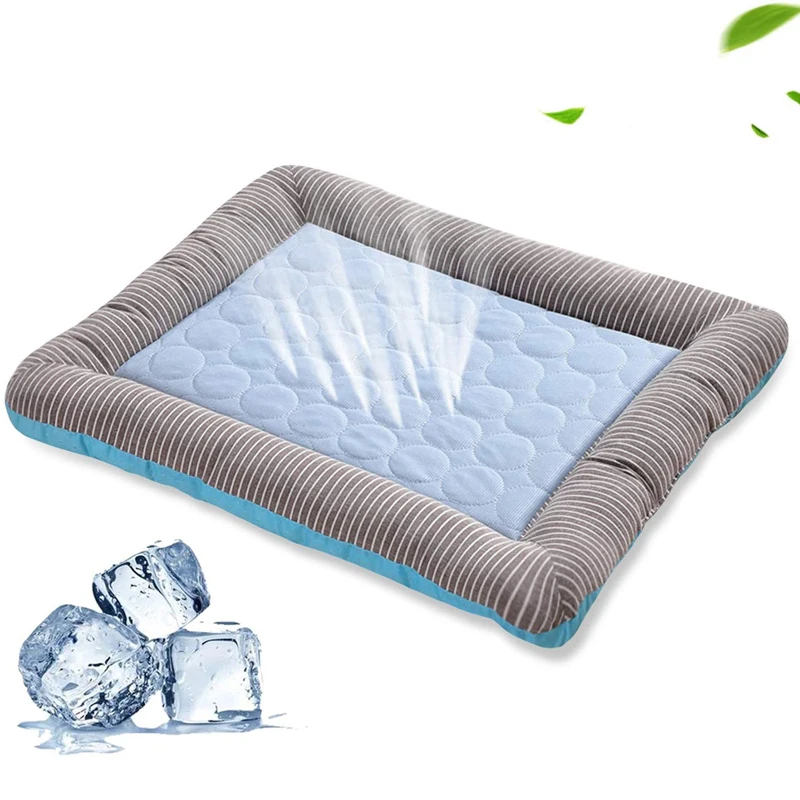 Dog Cooling Pad Bed for Puppy Kitten Ice Silk Material Cool Mat Pet Blanket Soft for Summer Sleeping Room Pink Blue Breathable