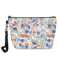 delicacy floral pattern print decoration toiletry bag girl women zipper neceser outdoor party storage make up cases